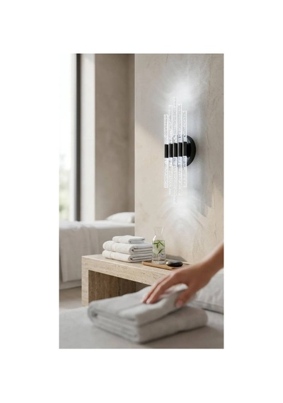 Bhbackhome Aura Medium 39 Cm Modern Tasarım Led Aplik - Duvar Lambası - Gümüş - Beyaz Led Gümüş Beyaz Led