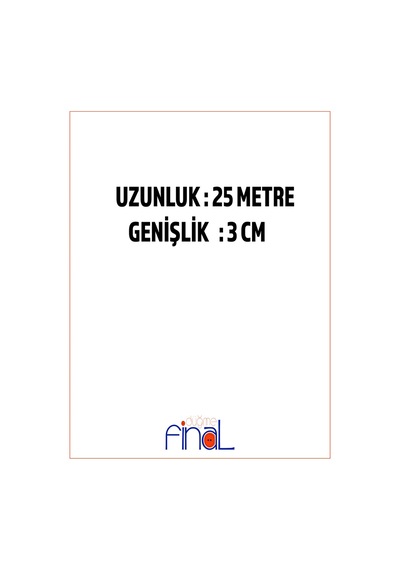 3 Cm X 25 Metre Beyaz Geniş Yassı Lastik Bel, Paça, Don Ve Elastik Bant İçin