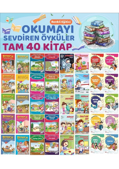 2.sınıflar İçin Renkli Eğitici Okumayı Sevdiren Hikayeler 40 Kitap