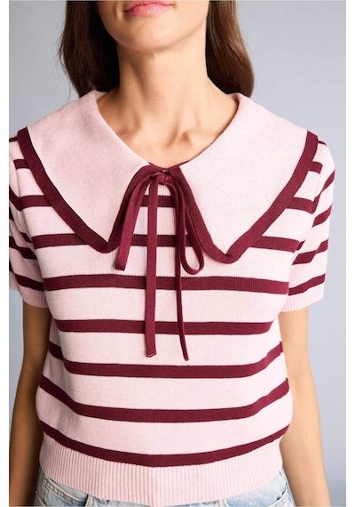 Defacto Crop Top Büyük Yaka Kazak H6636ax26sppn450 Pembe-pn450