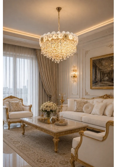Modern Premium Gold Şık Salon Mutfak Sarkıt Avizesi Modelleri 19 Ampül X E14 Duy