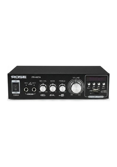 Rose Fr-007a 2x50 Watt Stereo Anfi 12v/220v Mp3, Bluetooth, Sd Kart 2 Mikrofon Girişli Kumandalı