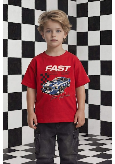 Defacto Erkek Bebek Regular Fit Baskılı Kısa Kollu Tişört G6138a526smrd79 Kırmızı-rd79
