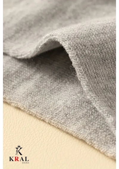 Kral Socks Erkek Kadın 12 Çift Çizgili Kolej Tenis Çorabı Pamuklu Terletmez Çorap Gri