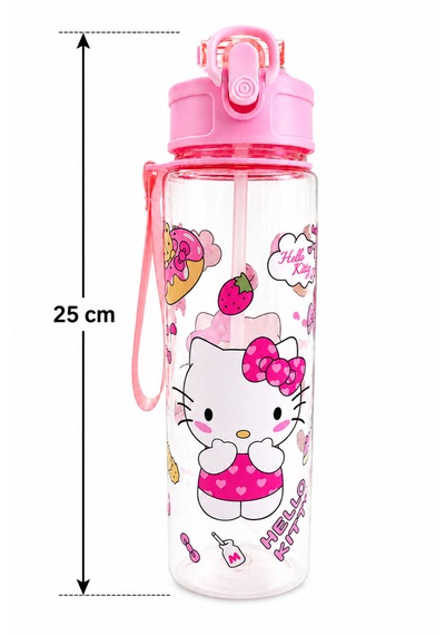 Fenomen My Melody Pipetli Matara 750 Ml Büyük Boy Askı Aparatlı Çantanın En Şirin Eşyası My Melody pembe