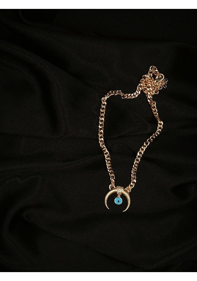 Nazar Detaylı Hilal Model Zincir Kolye Gold - 587013108 Gold