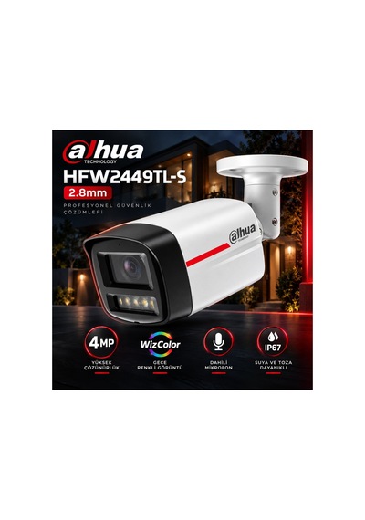 4mp 2.8mm Wizcolor Dahili Mikrofonlu Poe Ip Bullet Kamera