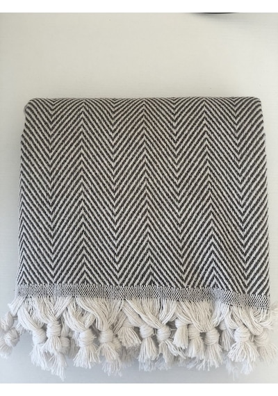 Kahverengi Pamuklu Tekli Koltuk Berjer Örtüsü, Şalı 150x170cm Kahve
