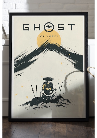 Ghost Of Yotei Siyah Ahşap Çerçeveli Poster, Dekoratif Oyun Duvar Tablosu