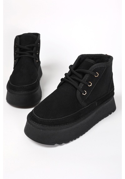 Silvana Kadın Bağcıklı Ugg A010-h61 Siyah