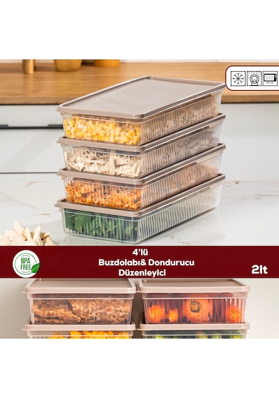 Porsima 5309 4 Lü Buzdolabı Ve Difriz Düzenleyici Saklama Kabı Seti - Bpa İçermez, Mikrodalga Uyumlu, Kapaklı, Gıda Saklama Kabı, Kapicino, 2 Lt Cappuccino Porsima 5309 4 Lü Buzdolabı Ve Difriz Düzenleyici Saklama Kabı Seti - Bpa İçermez, Mikrodalga Uyumlu, Kapaklı, Gıda Saklama Kabı, Kapicino, 2 Lt Cappuccino