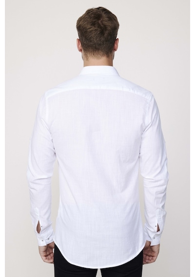 Tudors Slim Fit Uzun Kol Apoletli Keten Düz Erkek Beyaz Gömlek-27786-beyaz Beyaz Tudors Slim Fit Uzun Kol Apoletli Keten Düz Erkek Beyaz Gömlek-27786-beyaz Beyaz