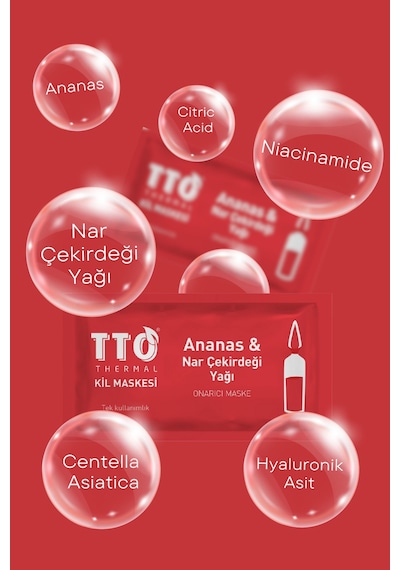 Tto Thermal Ananas ve Nar Çekirdeği Yağ Içeren Kil Maskesi