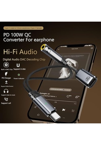 C To 2in1 3.5mm Type-c Çevirici Dönüştürücü Kulaklık Ve Hızlı Şarj