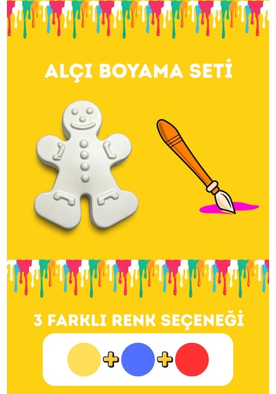Çocuk Alçı Boyama Seti Çocuklar İçin Eğlenceli Aktivite Çok Renkli