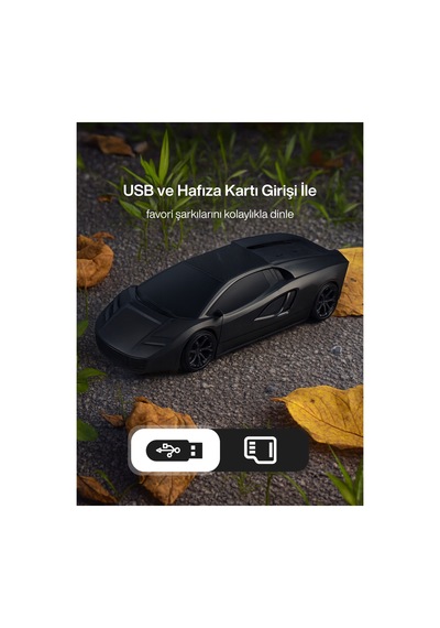 Metaforce Yeni Nesil Araba Modelli Bluetooth Hoparlör I Usb Girişli I Hafıza Kartlı I Type-c Şarj Girişli