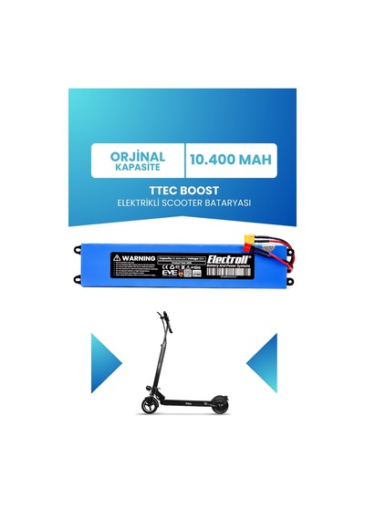 Ttec Boost Uyumlu Batarya Standart Kapasite 36v 10.400mah Elektrikli Scooter Bataryası Mavi