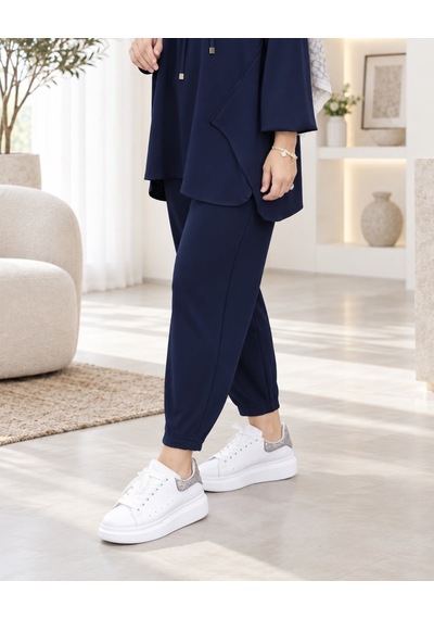 Unika Boutique Kadın Yarım Fermuar Detay İkili Salaş Takım Lacivert