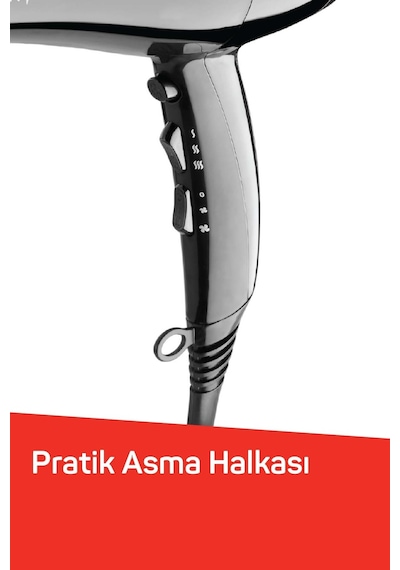 Arzum AR5011 İmaj Saç Kurutma Makinesi, 2 Hız 3 Isı Ayarlı, Difüzör Başlıklı, 2200W, Siyah
