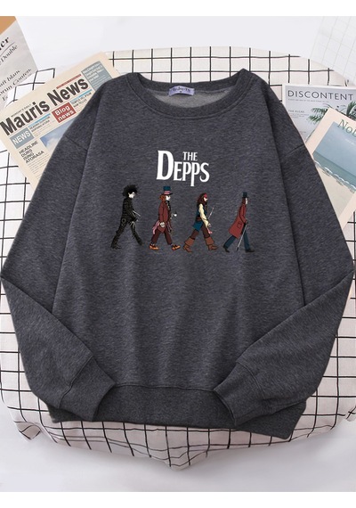 Startmore Startmoreedward Scissorhands Sihirbaz Korsan Beyefendi Kazak Kadınlar Harajuku Rahat Hoody Moda Yumuşa Antrasit