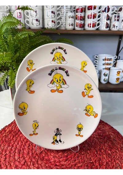 6 Parça Tweety Model Çocuk Bebek Yemek Takımı Beslenme Seti Çok Renkli