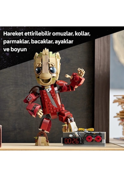 LEGO® ǀ  Marvel Yağmacı Tulumlu Groot 76341 - 10 Yaş ve Üzeri Çocuklar için Minfigür İçeren Yaratıcı Oyuncak Yapım Seti (604 Parça)