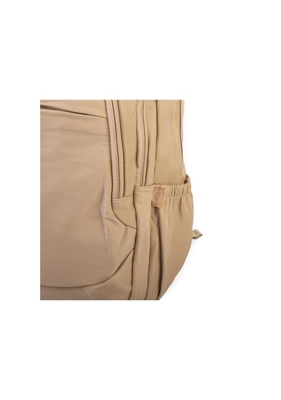 Nas Bag Unisex Büyük Boy Sırt Çantası Çok Gözlü Okul Çantası Kum Kum - Bej