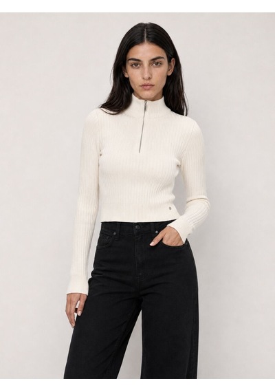 Loft Slim Crop Fit Kadın Kazak Lf2041703 Q1.v1 Ekru