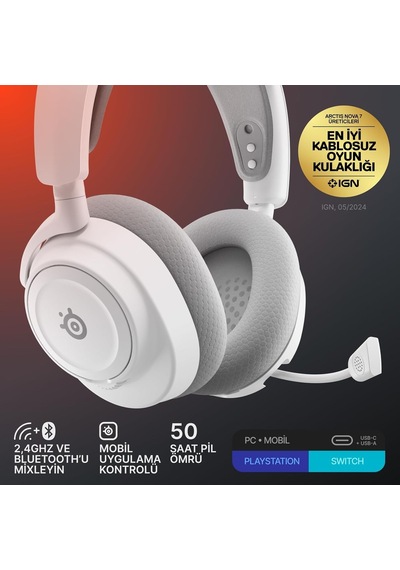 Arctis Nova 7 Gen 2 Wireless Oyun Kulaklığı - Beyaz