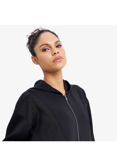 Lescon Siyah Kadın Fermuarlı Kapüşonlu Sweatshirt 26n-2134