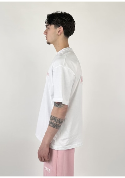 Zaee Club Nakışlı Oversize Unisex T-shirt Pembe