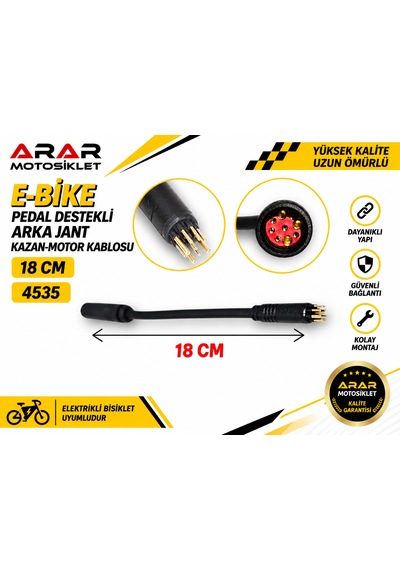 E-bike Pedal Destekli Arka Jant Kazan-motor Kablosu 18cm-4535