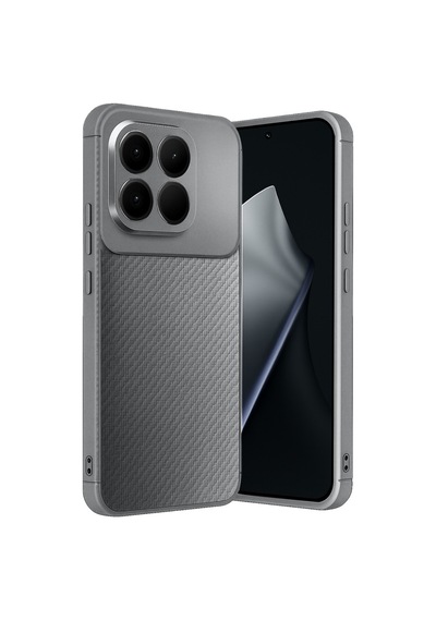 Coverzone Xiaomi Mi 15t Pro İle Uyumlu Silikon Kılıf Kamera Korumalı Karbon Tpu Brimstone Ultra Slim Fit Delux Gri