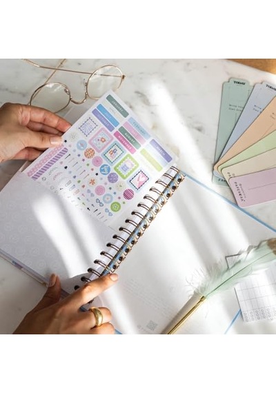 A5 Spiralli Süresiz Renkli Planlayıcı Ajanda Motivasyon Sayfalı Dalgalı Genel