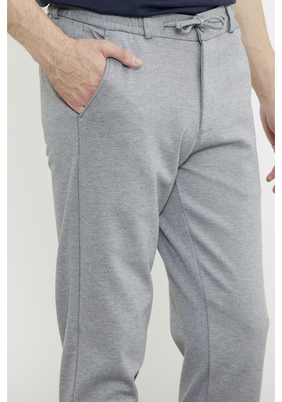 Sementa Beli Lastikli Dar Paça Pantolon - Gri Gri