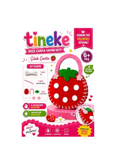 Tineke Keçe Çanta Yapım Seti Çilek Model Kendin Yap Dıy Hobi Kiti 6+ Yaş 1 Adet