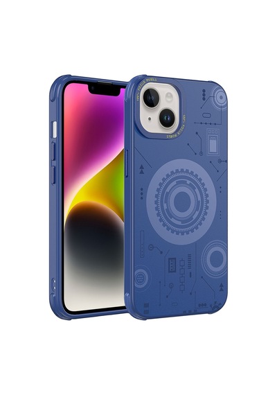 Apple Uyumlu iPhone 14 Plus Kılıf Zore Wireless Şarj Özellikli Desenli Hot Kapak-beyaz