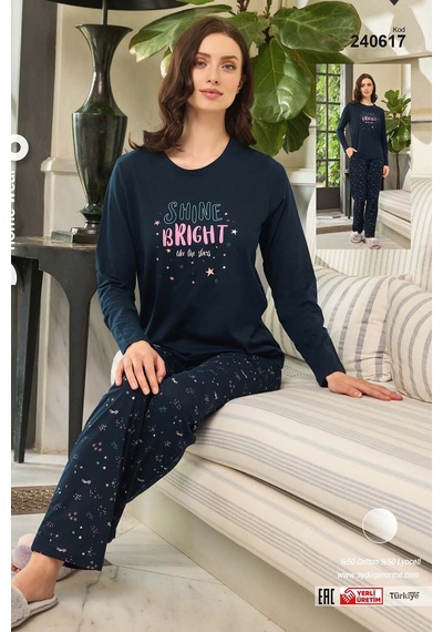Kadın Aydoğan Pijama Takımı 240617 Lacivert Lacivert