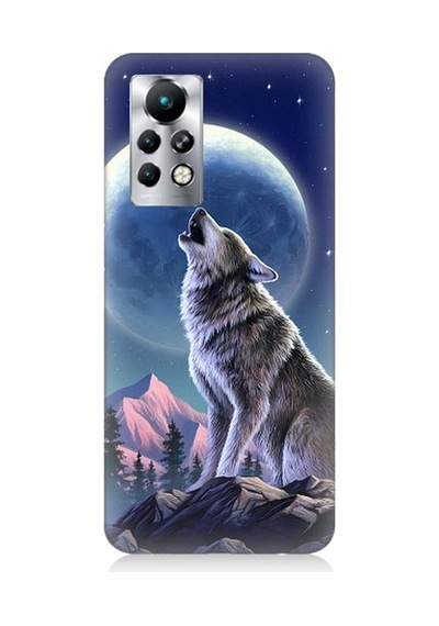 iNfinix Note 11S Uyumlu Kurt Ve Ay Desenli Silikon Kılıf
