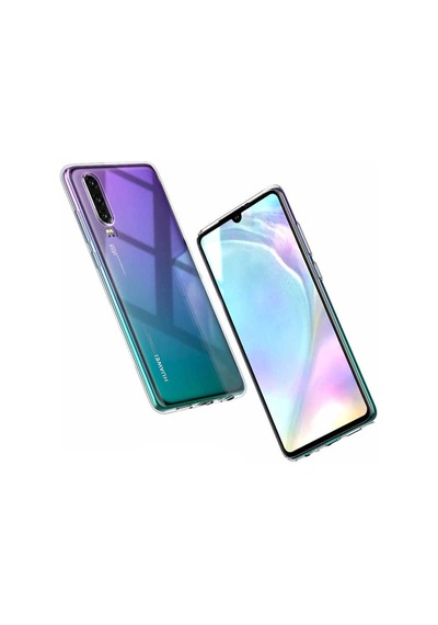 Huawei P30 Kılıf Zore Süper Silikon Kapak Renksiz