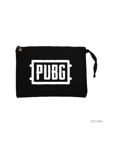 Zepplin Giyim Pubg Logo Classic Siyah Clutch Astarlı Cüzdan / El Çantası
