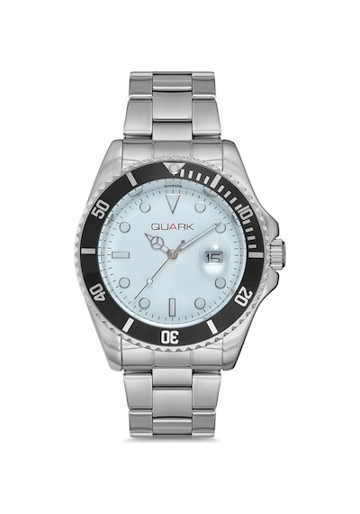 Quark Qc-421d-7a Metal Kasa Çelik Kordon Takvimli Erkek Kol Saati Gümüş