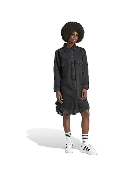 Adidas Denim Shrt Dres Kadın Günlük Gömlek Elbise Ij8342 Siyah