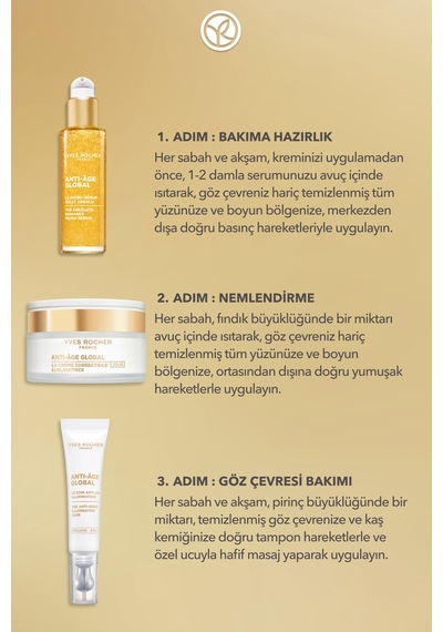 Yves Rocher Yaşlanma Ve Leke Karşıtı Rutin Seti- Konsantre Serum 30 Ml & Gündüz Kremi 50 Ml& Göz Kremi 15 Ml