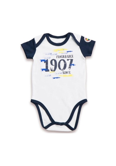 Fenerbahçe Forma Lisanslı Erkek Bebek Body Zıbın Beyaz