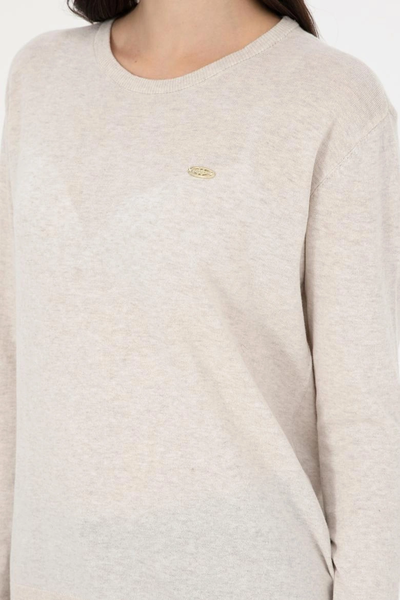 U.s. Polo Assn. Kadın Triko Kazak G082sz0tk-000-1923484 Taş Melanj