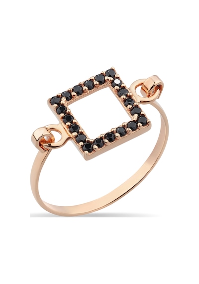 Kuyumcudukkani Elişi Kare Şekilli Taşlı Yüzük-10313-r-blk Rose Gold