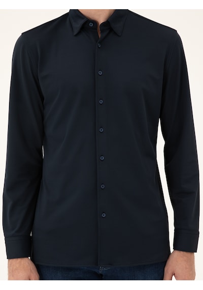 Cacharel Lacivert Slim Fit Gömlek