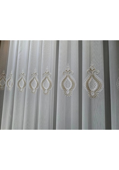 Nivemeshome Sardes 703 Gold 1/2,5 Pileli Tül Perde Çok Renkli
