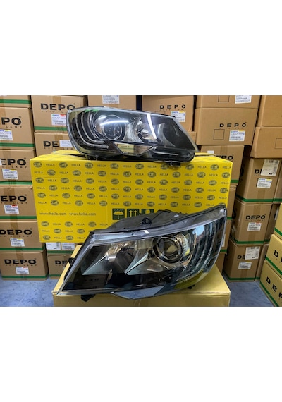 Skoda Superb 2013-2015 Arası Hella Sağ Ve Sol Far Takım Ledli D3s Xenon 3t1941017h / 3t1941018h